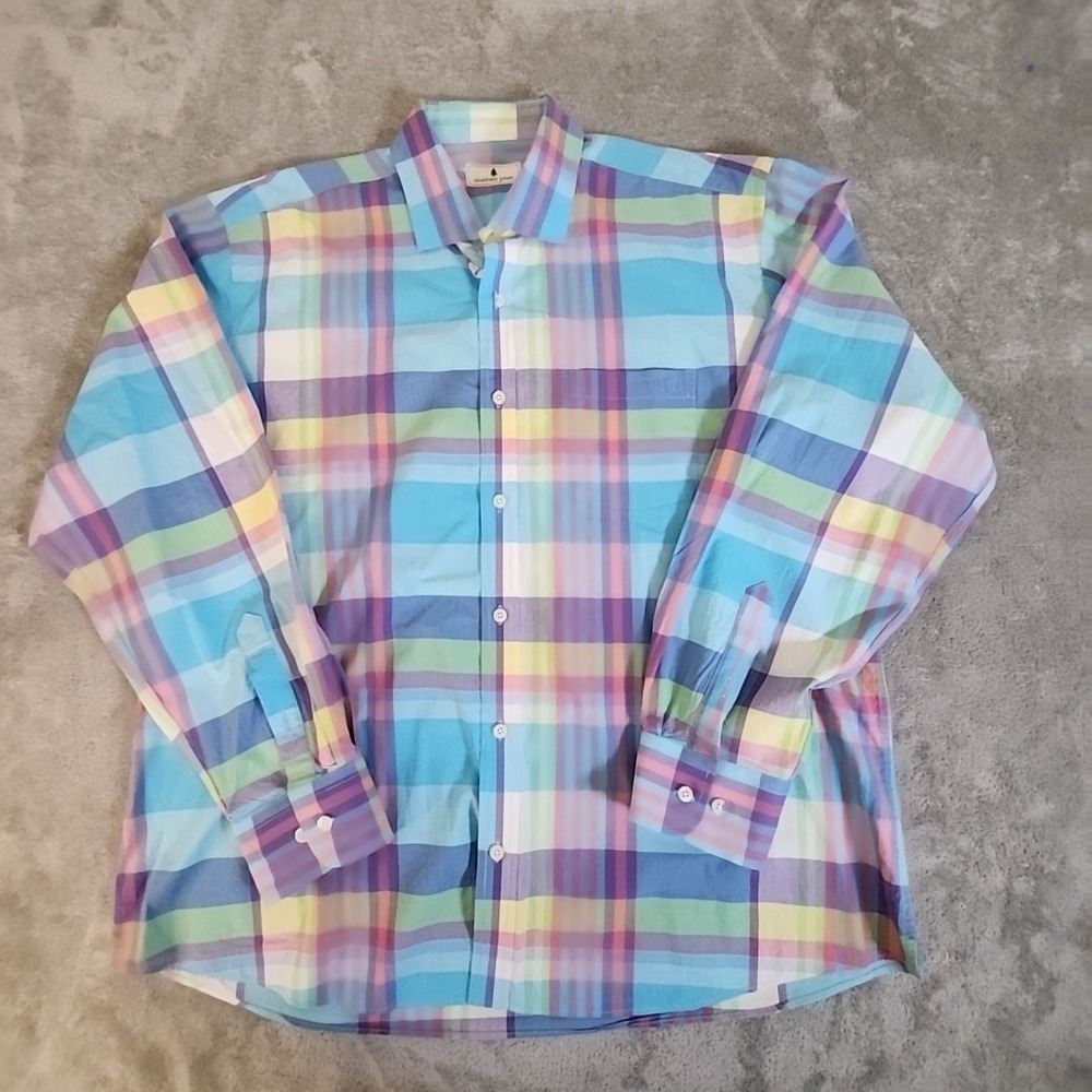 Southern Pines Shirt Men's XXL Blue‎ Plaid  Casual Classicore Cabincore